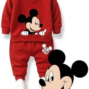 minicult Mickey cotton Kids Coords matching Tshirt and pant set with character print (Pack of 1)